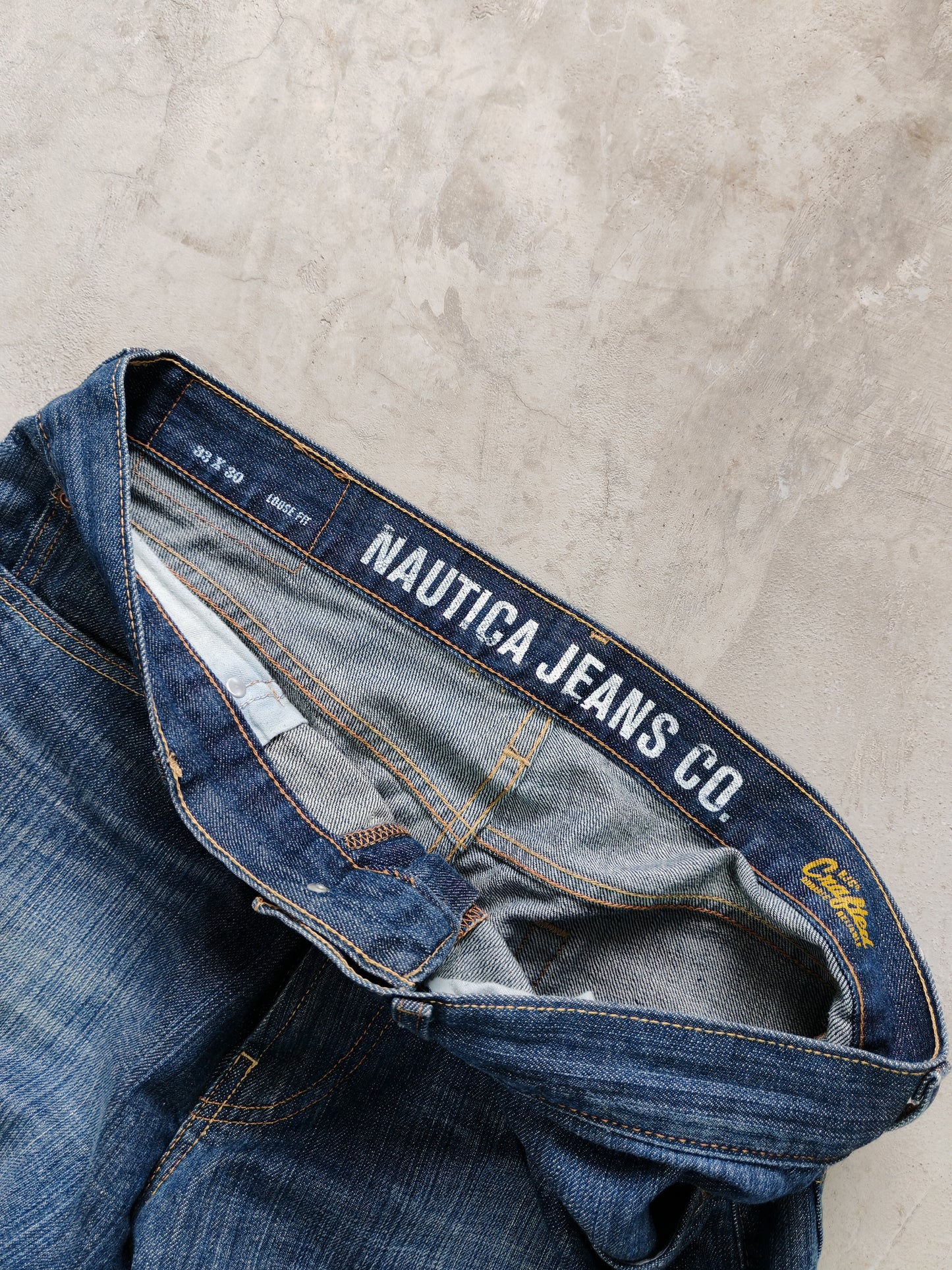 Jeans Nautica Jeans Co. Loose Fit Azul Medio — Talla 33x30