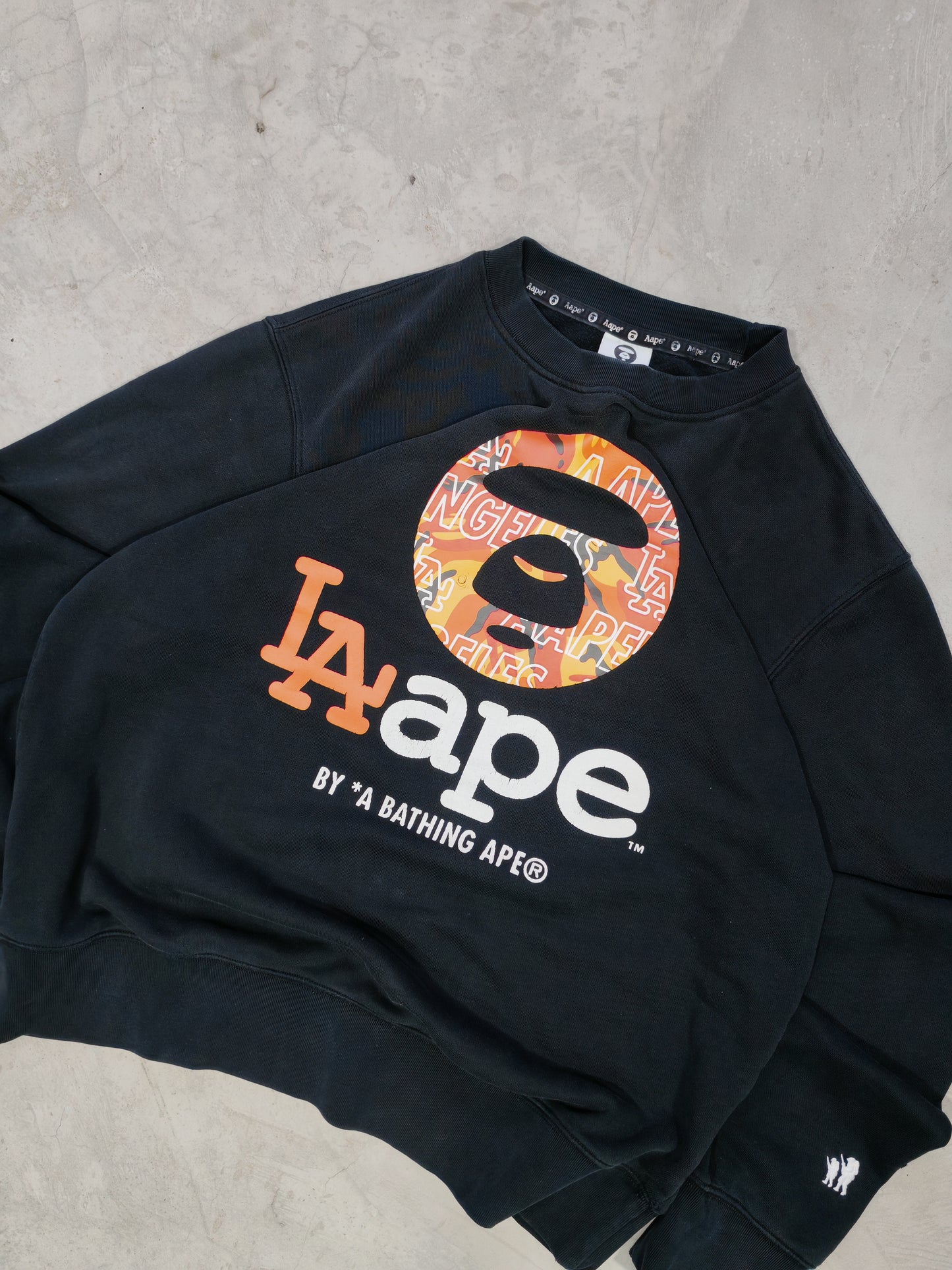 Crewneck AAPE LA Ape Negro - Talla L