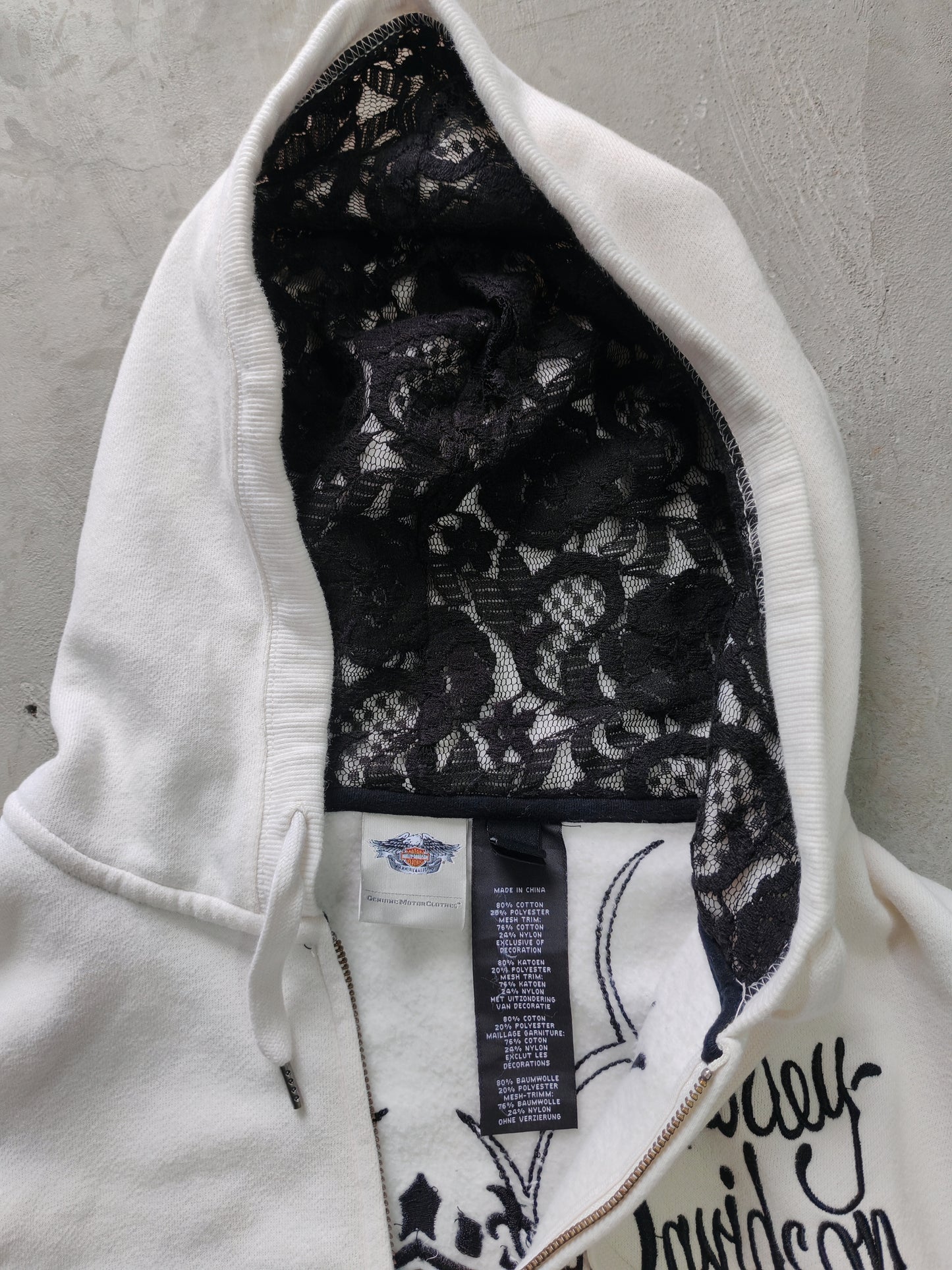 Zip Hoodie Harley-Davidson Blanca Talla L