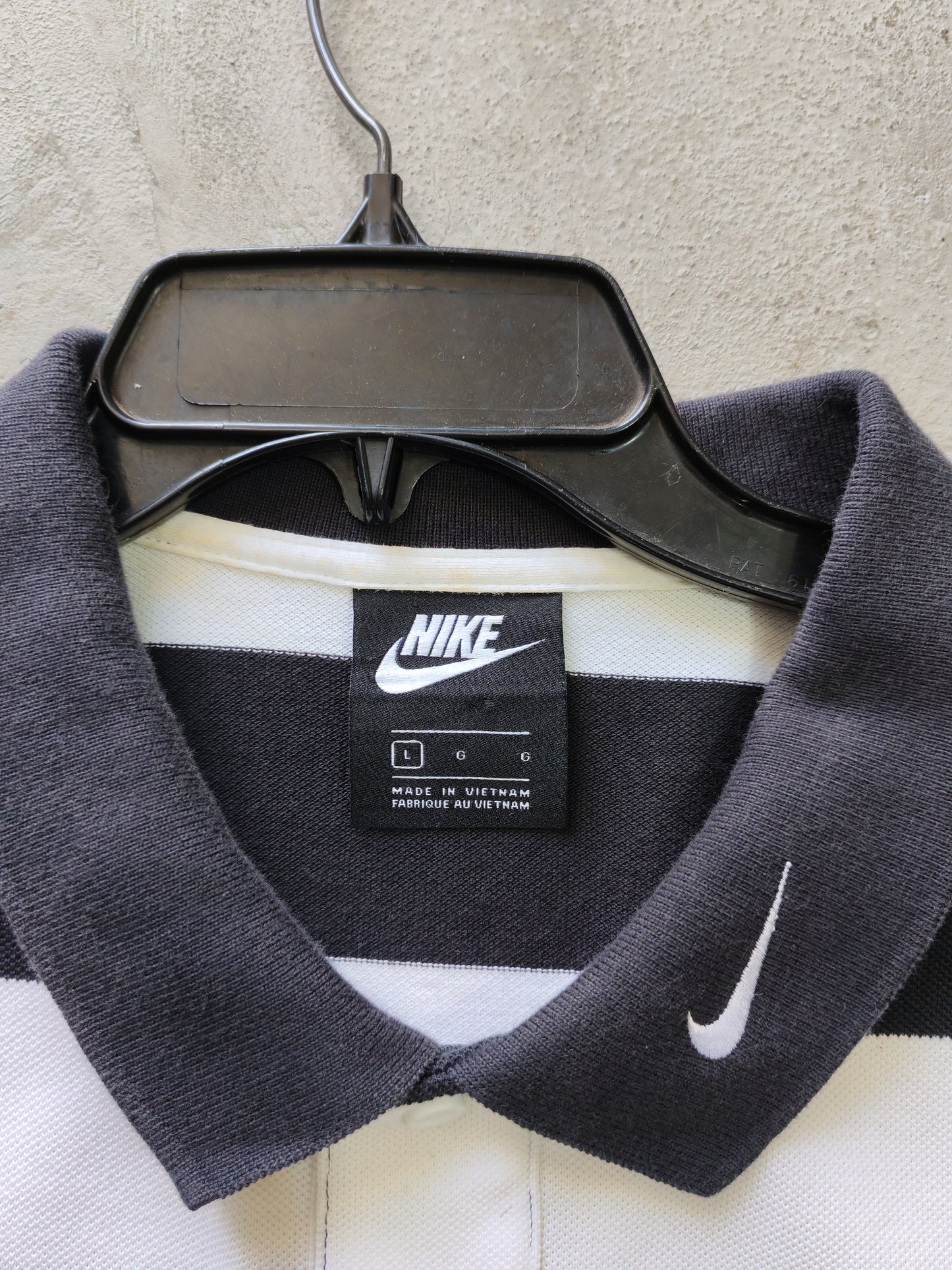 Nike Sportswear Striped Rugby Polo Black/White – L