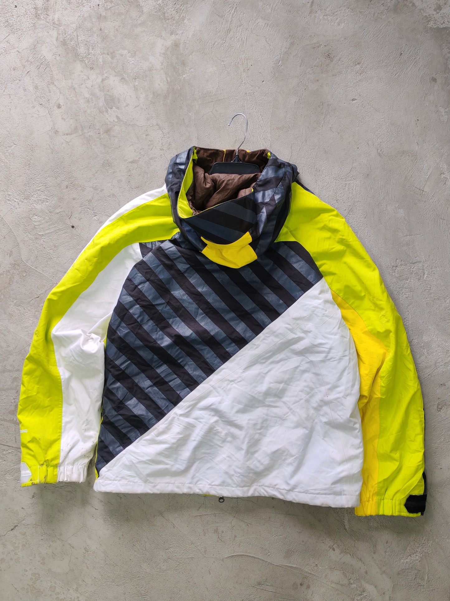 Volcom Thermonite Snow Jacket Neon Yellow/White/Grey – S/M Oversize