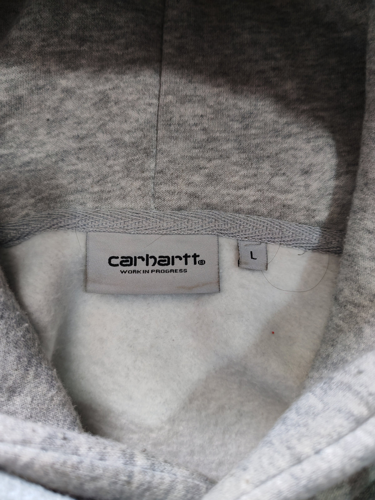 Carhartt WIP Hooded Script Sweatshirt Gris Ash Heather – L Streetwear Premium
