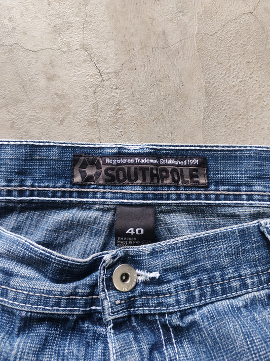 Jean Southpole Azul Baggy Costuras en Contraste Talla 40