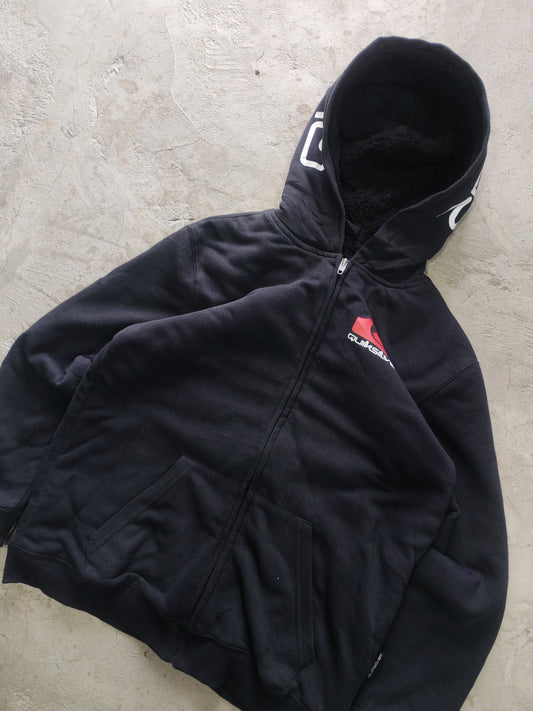 Hoodie Quiksilver Negro Full-Zip Afelpado Talla S