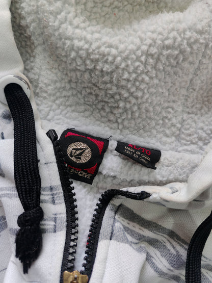 Hoodie Zip Volcom — Blanco Paint Splash XL