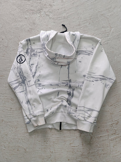 Hoodie Zip Volcom — Blanco Paint Splash XL