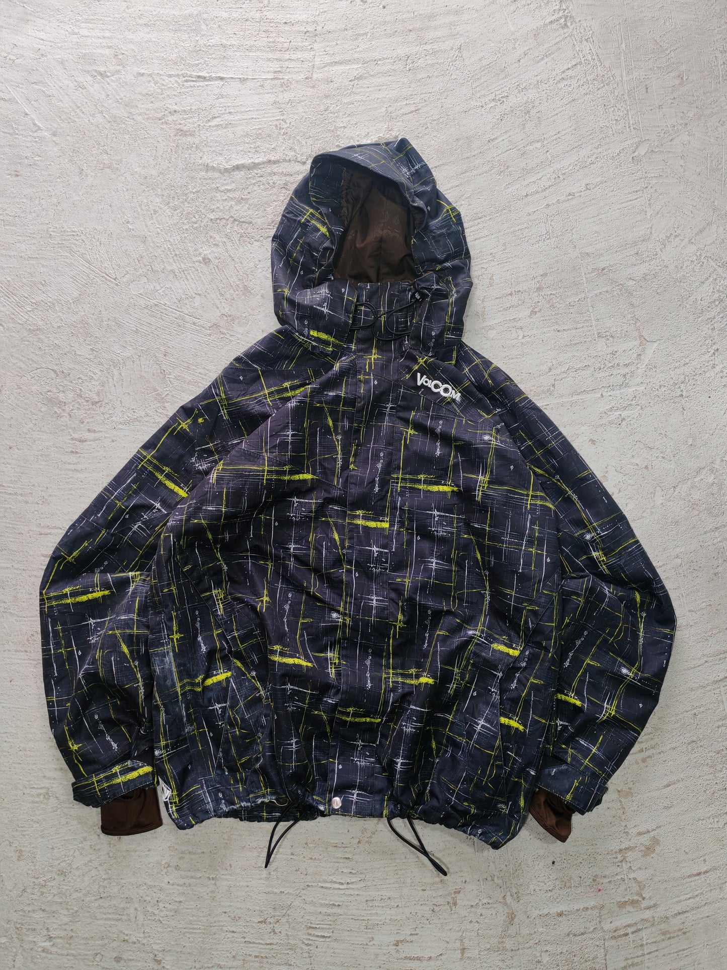 Jacket Volcom Snowboard con Capucha — Print Geométrico XL