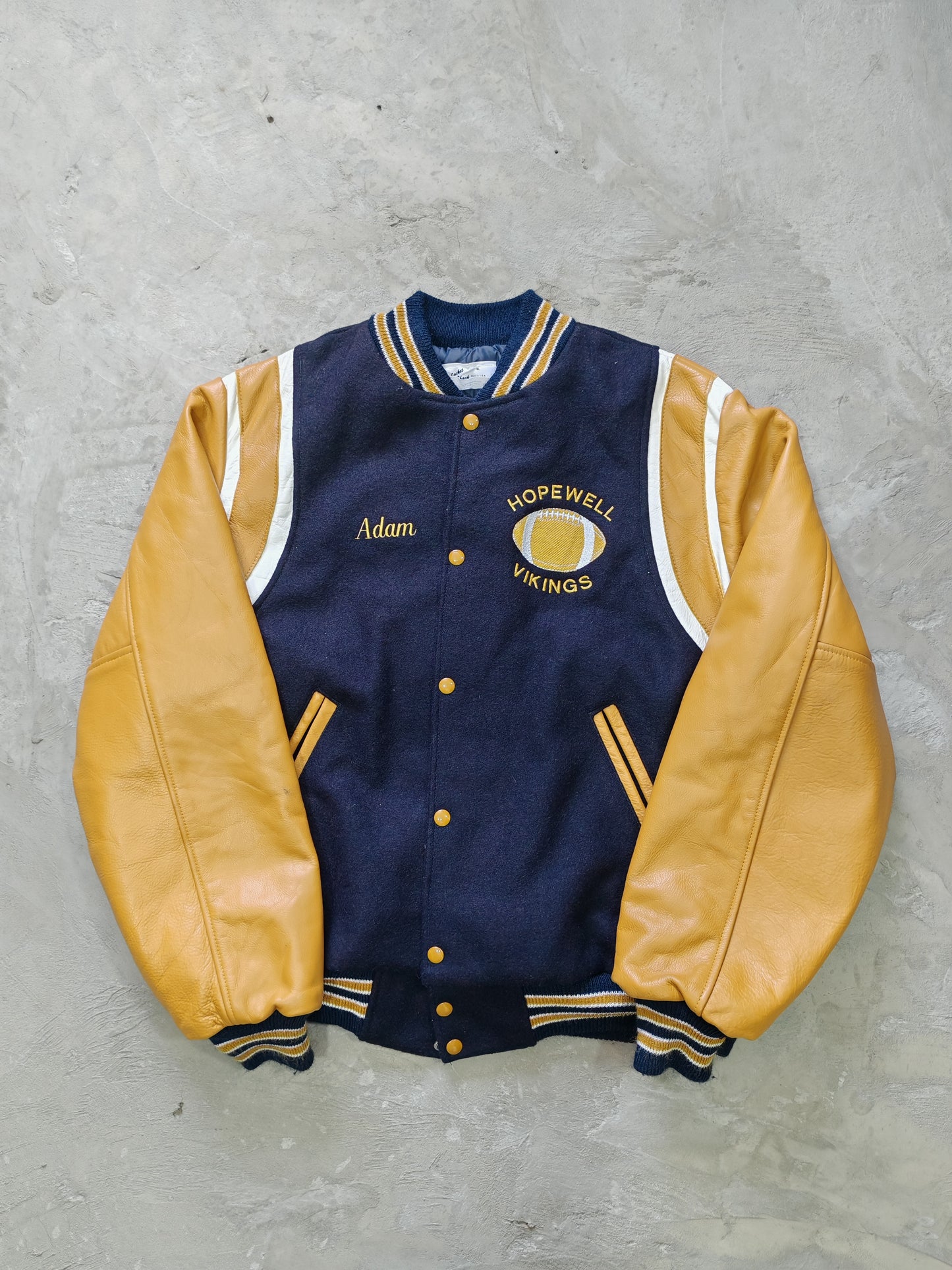 Varsity Jacket Hopewell Vikings — Azul Marino/Camel XL