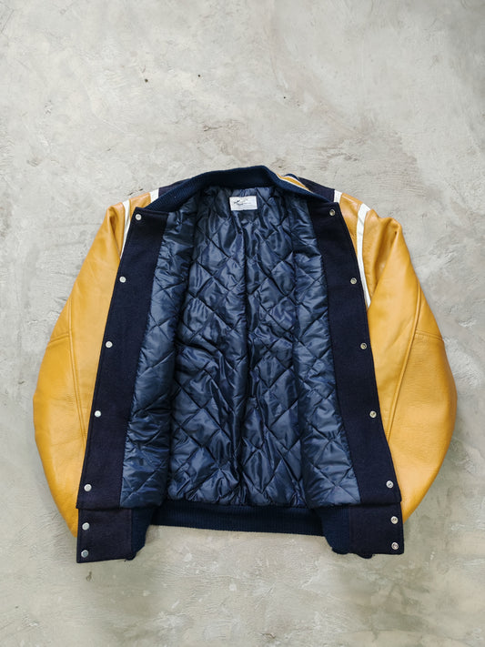 Varsity Jacket Hopewell Vikings — Azul Marino/Camel XL