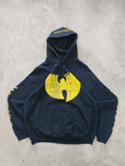 Hoodie Wu-Tang Clan — Negra Logo Amarillo Talla L