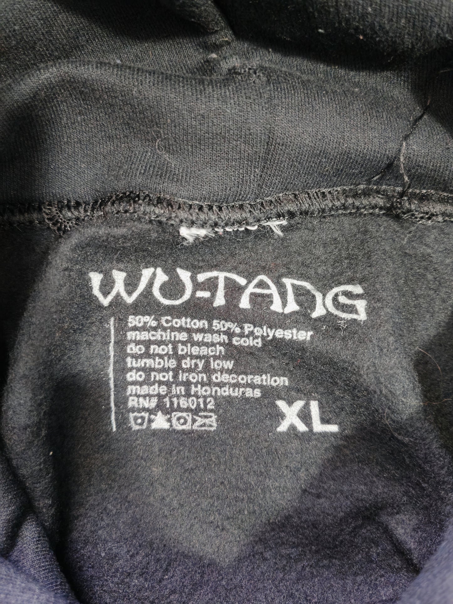 Hoodie Wu-Tang Clan — Negra Logo Amarillo Talla L