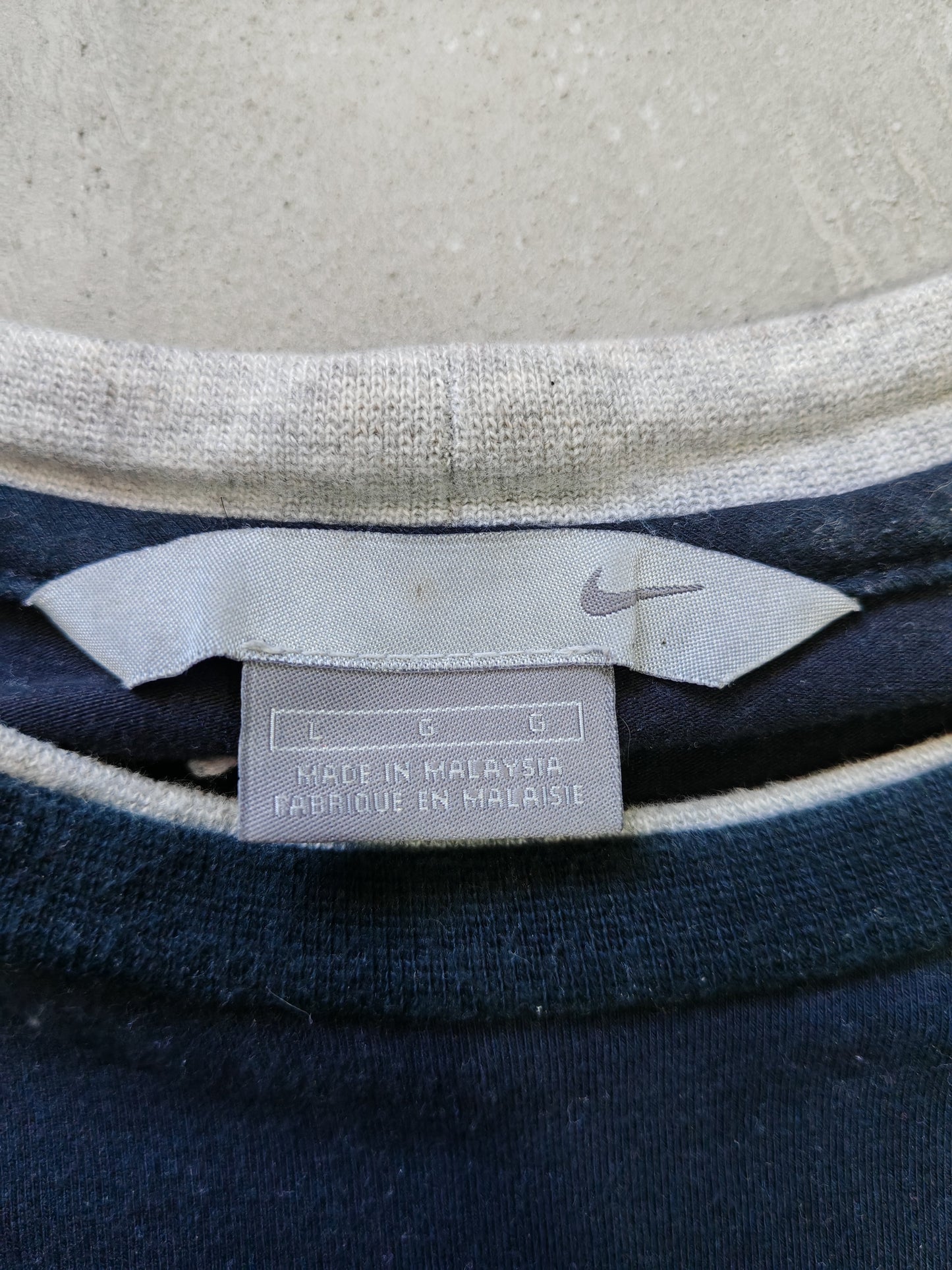 Camisa Nike Doble Manga Azul/Gris — Talla L
