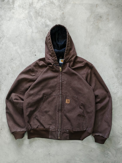 Jacket Carhartt Active Canvas Marrón con Capucha — Talla L