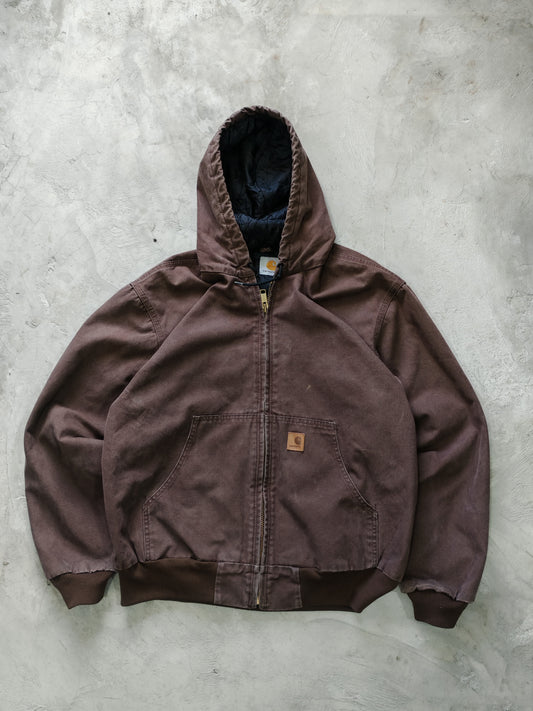 Jacket Carhartt Active Canvas Marrón con Capucha — Talla L