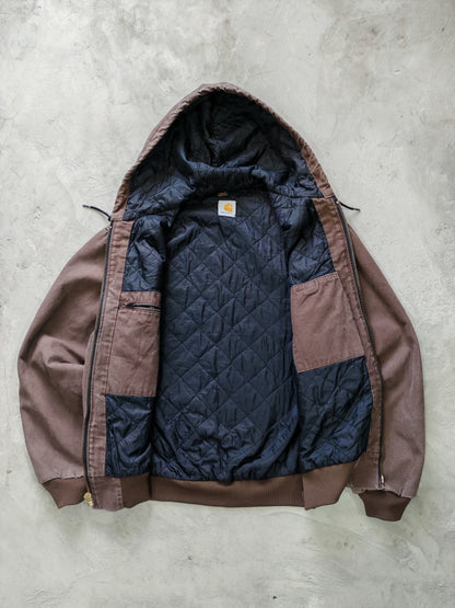 Jacket Carhartt Active Canvas Marrón con Capucha — Talla L