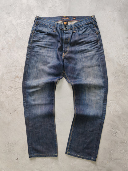 Jeans Ed Hardy Boot Cut Azul Oscuro — Talla 34x32