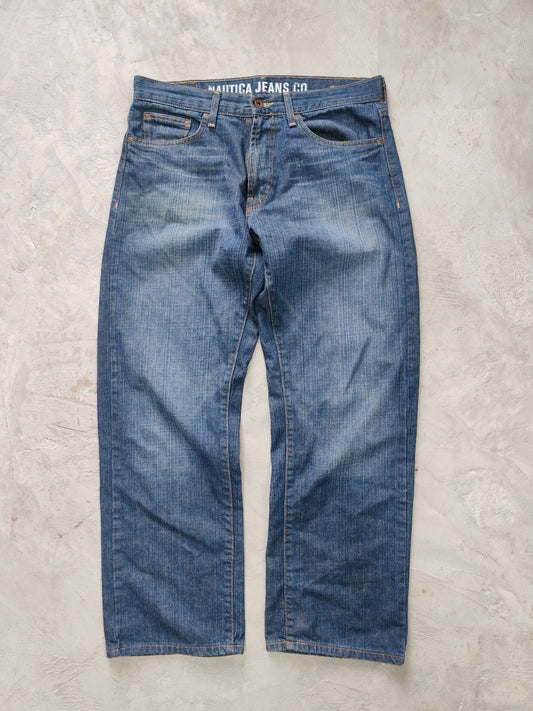 Jeans Nautica Jeans Co. Loose Fit Azul Medio — Talla 33x30
