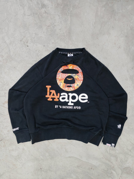 Crewneck AAPE LA Ape Negro - Talla L