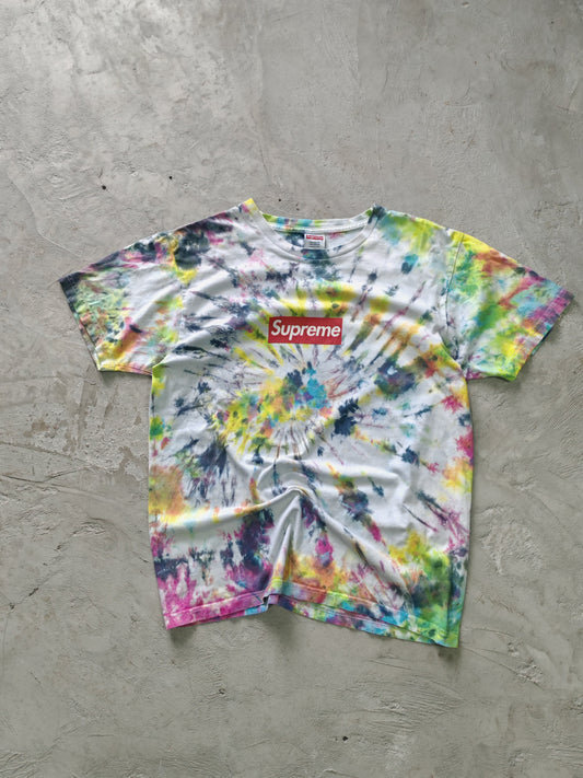 T-shirt Supreme Box Logo Tie Dye multicolor talla M frontal