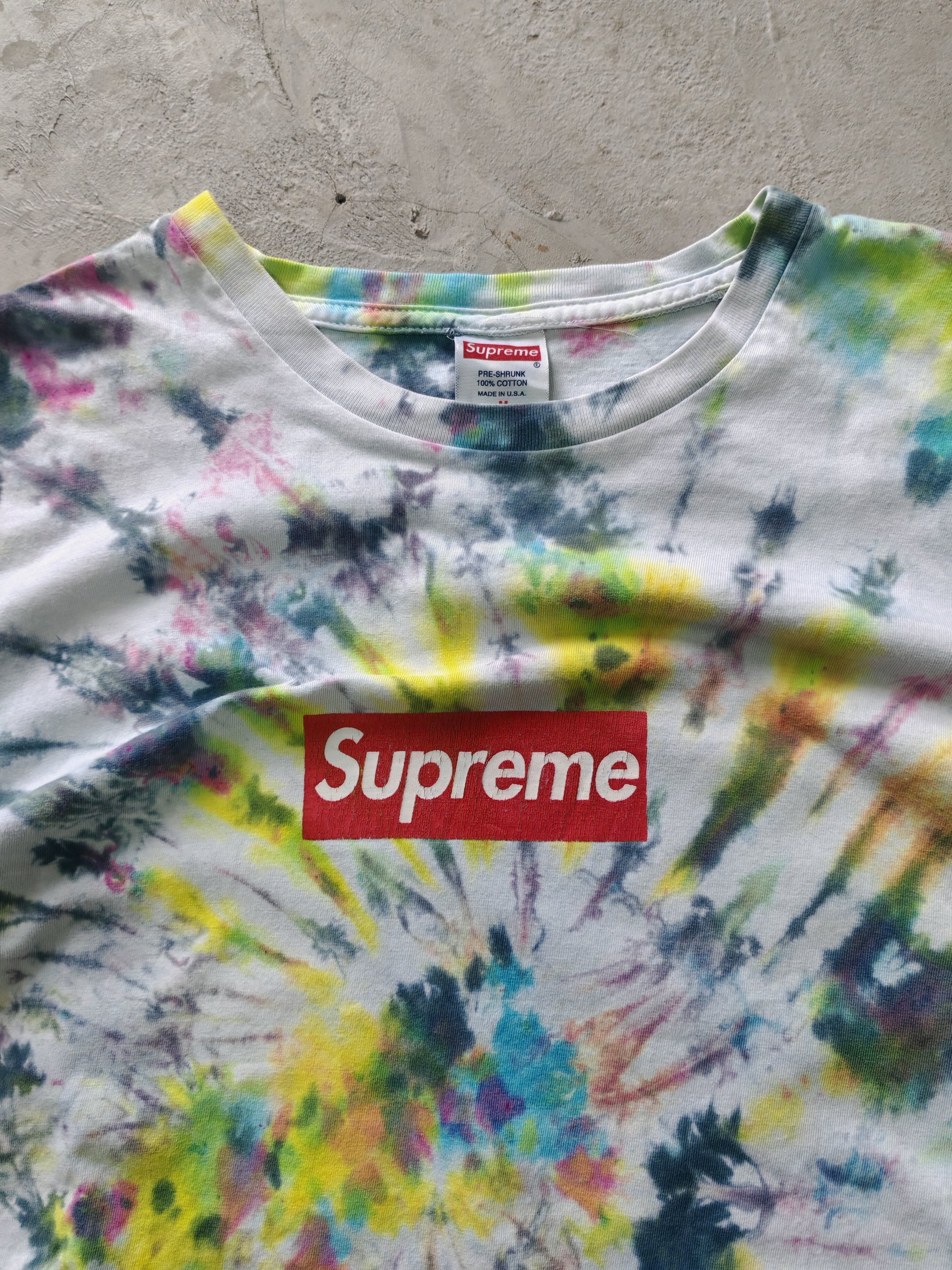 Etiqueta Supreme Pre-Shrunk 100% Cotton Made in USA