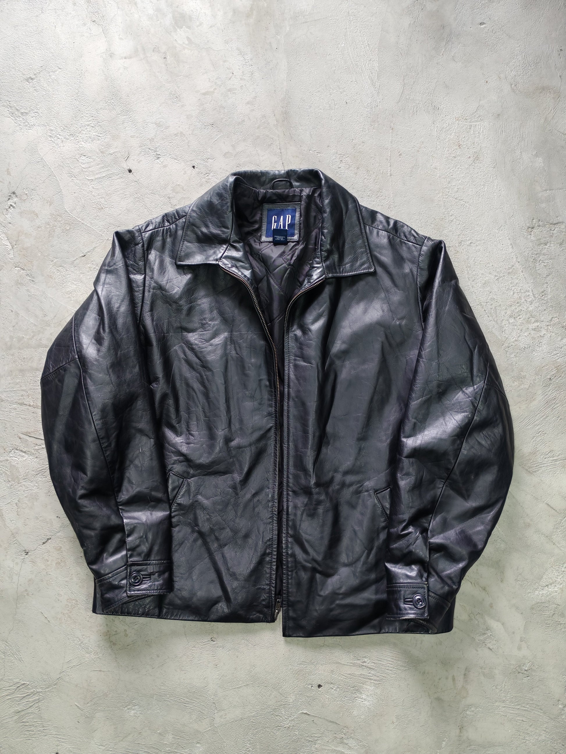 Chaqueta GAP Leather negra talla L - etiqueta interior
