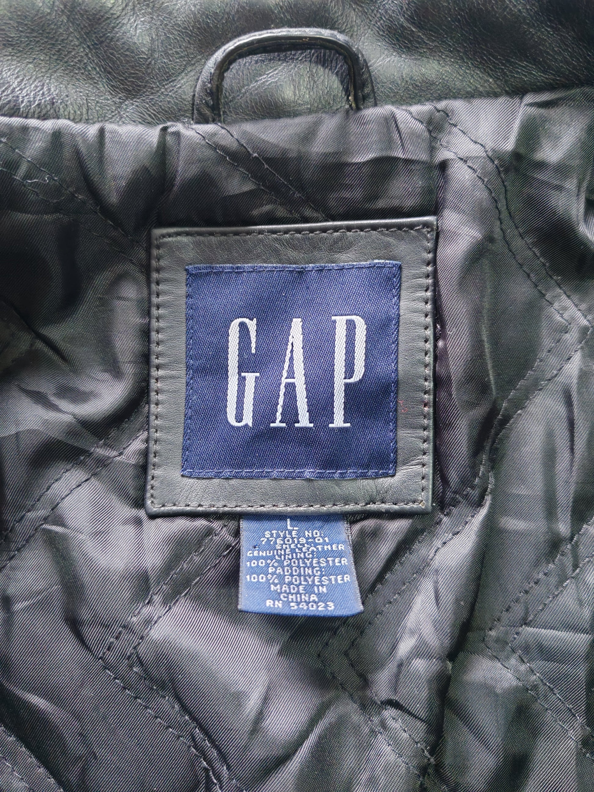Chaqueta GAP Leather negra talla L - vista frontal