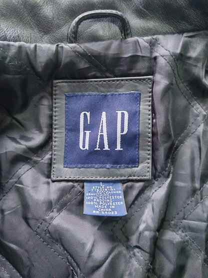 Chaqueta GAP Leather negra talla L - vista frontal