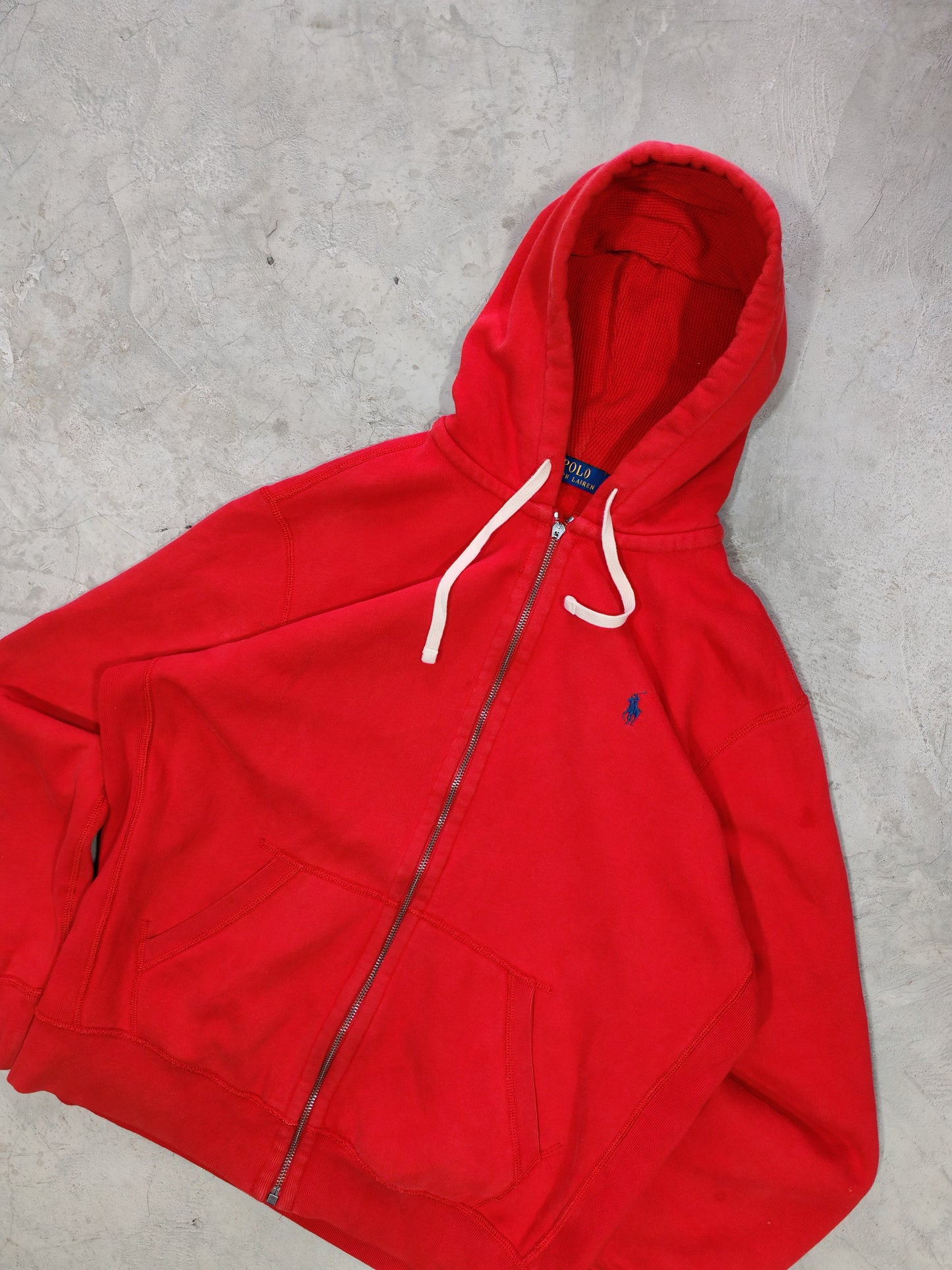 Polo Ralph Lauren Hoodie Zip Rojo — Talla L