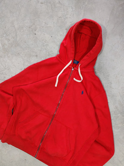 Polo Ralph Lauren Hoodie Zip Rojo — Talla L