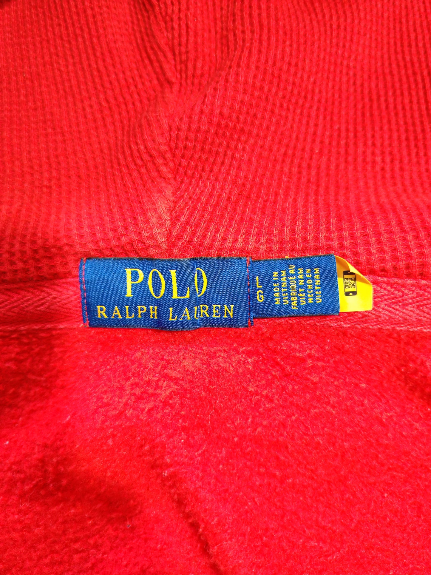 Polo Ralph Lauren Hoodie Zip Rojo — Talla L