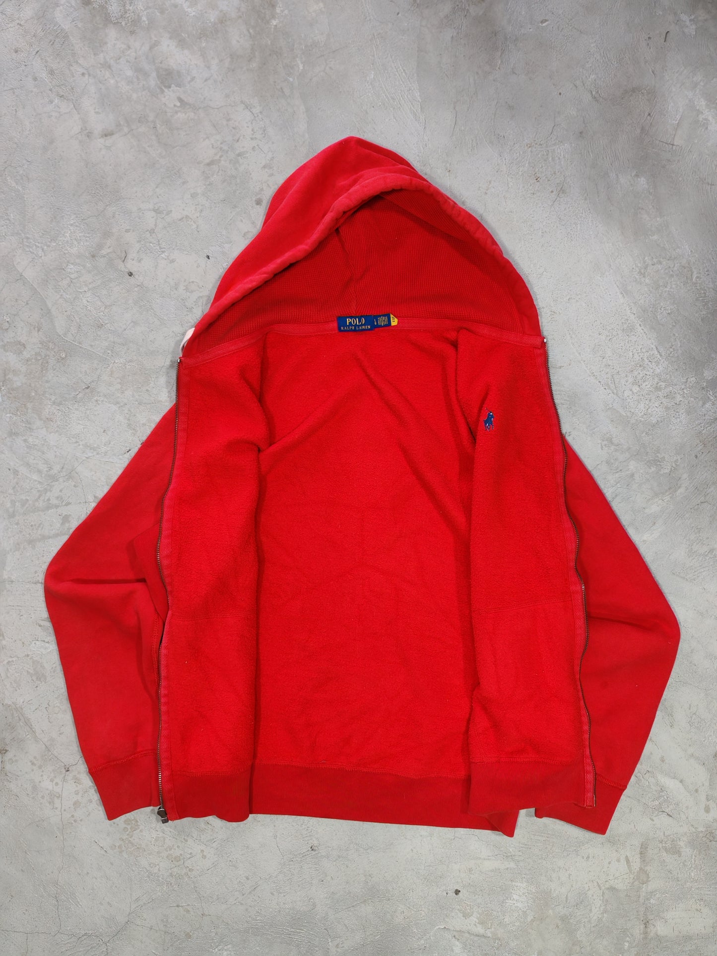 Polo Ralph Lauren Hoodie Zip Rojo — Talla L