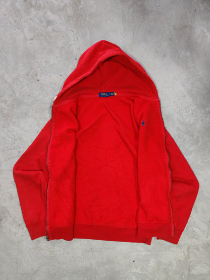 Polo Ralph Lauren Hoodie Zip Rojo — Talla L