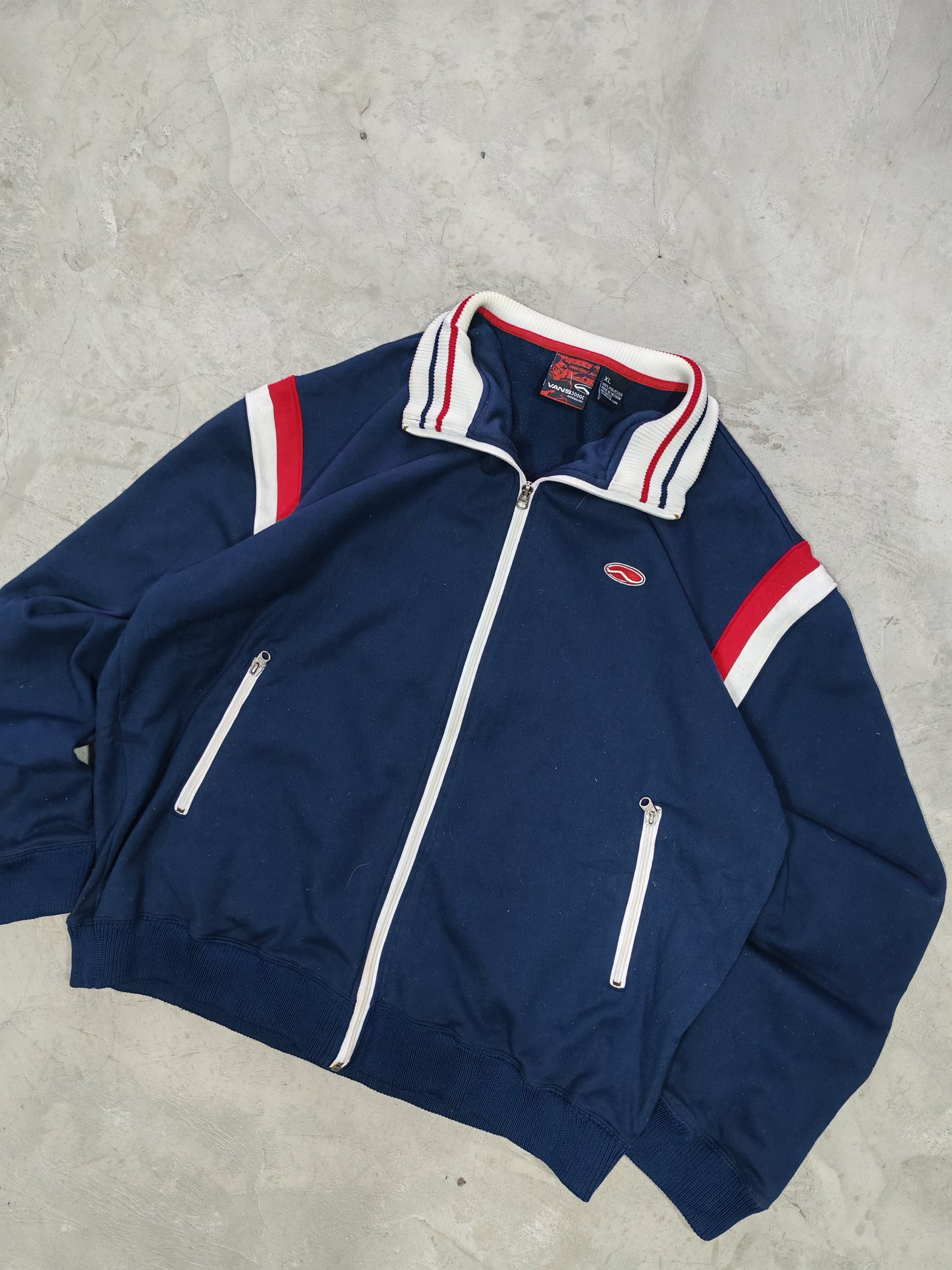 Vans Track Jacket Vintage Azul Navy — Talla XL