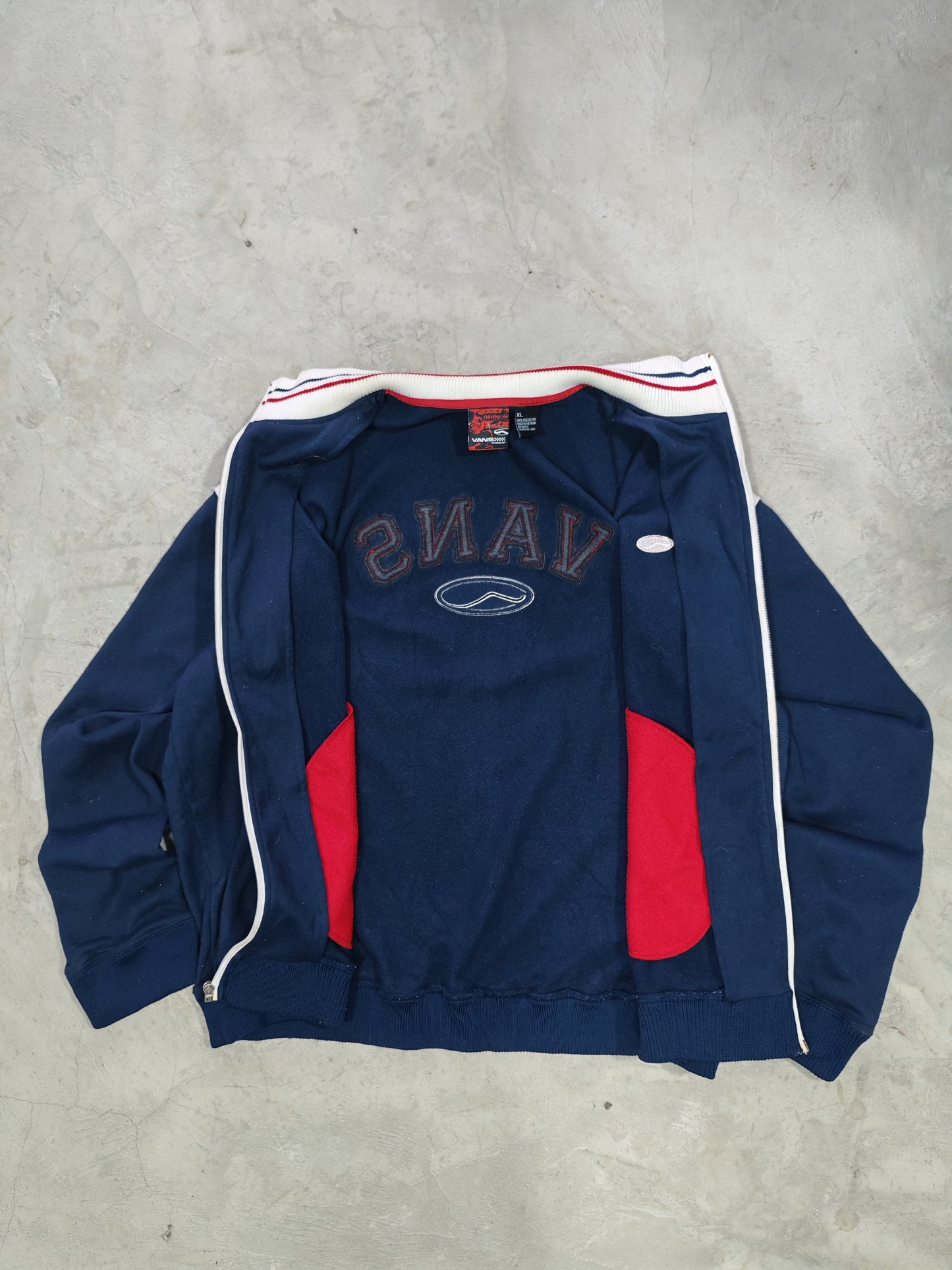 Vans Track Jacket Vintage Azul Navy — Talla XL