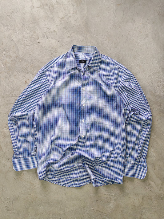 Gucci Checkered Shirt Blue – L
