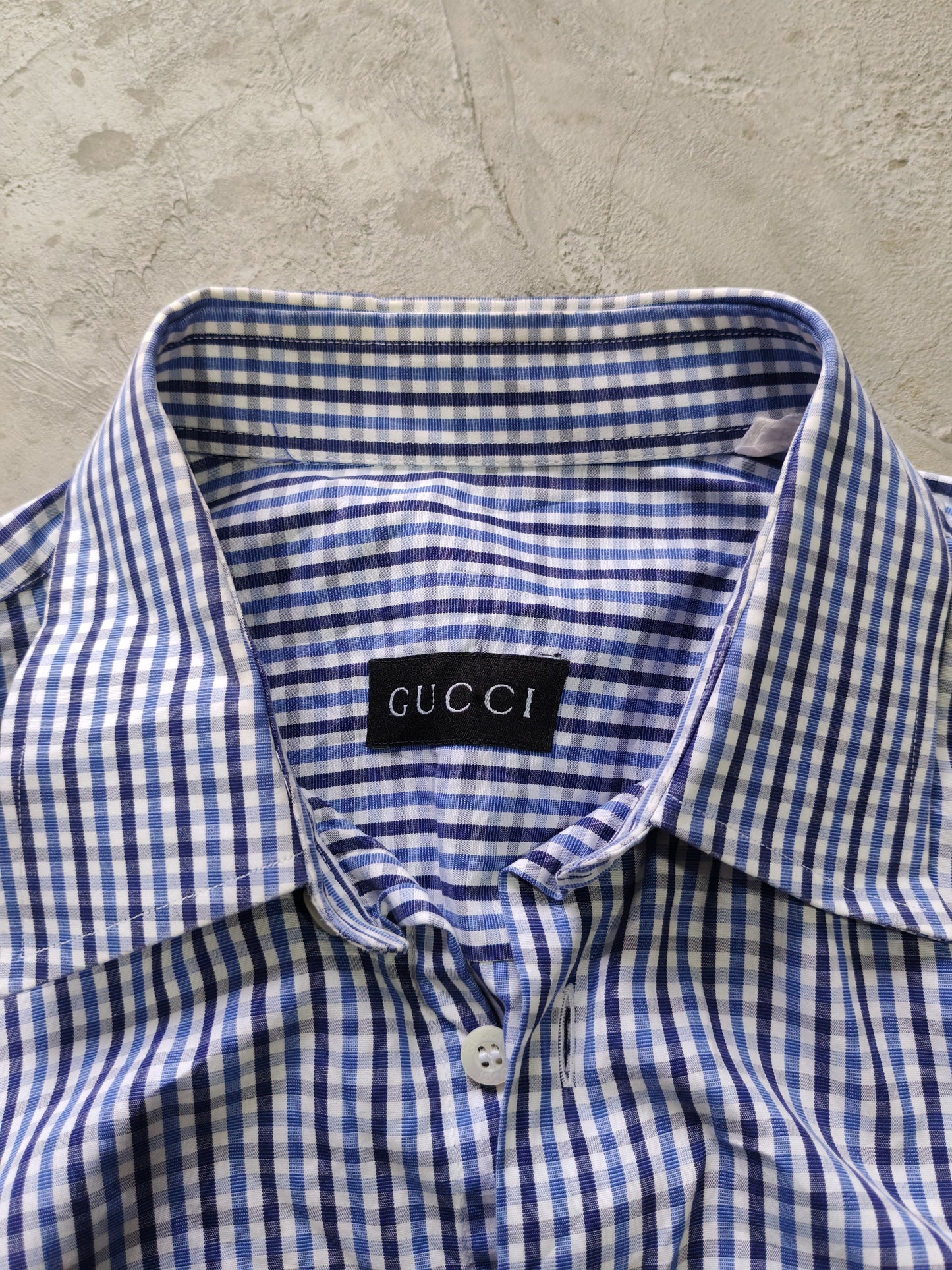 Gucci Checkered Shirt Blue – L