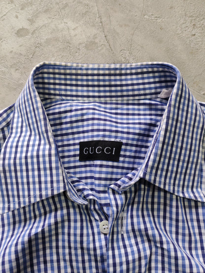 Gucci Checkered Shirt Blue – L