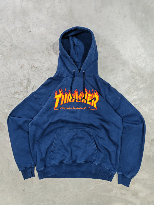 Thrasher Flame Logo Hoodie Navy – M