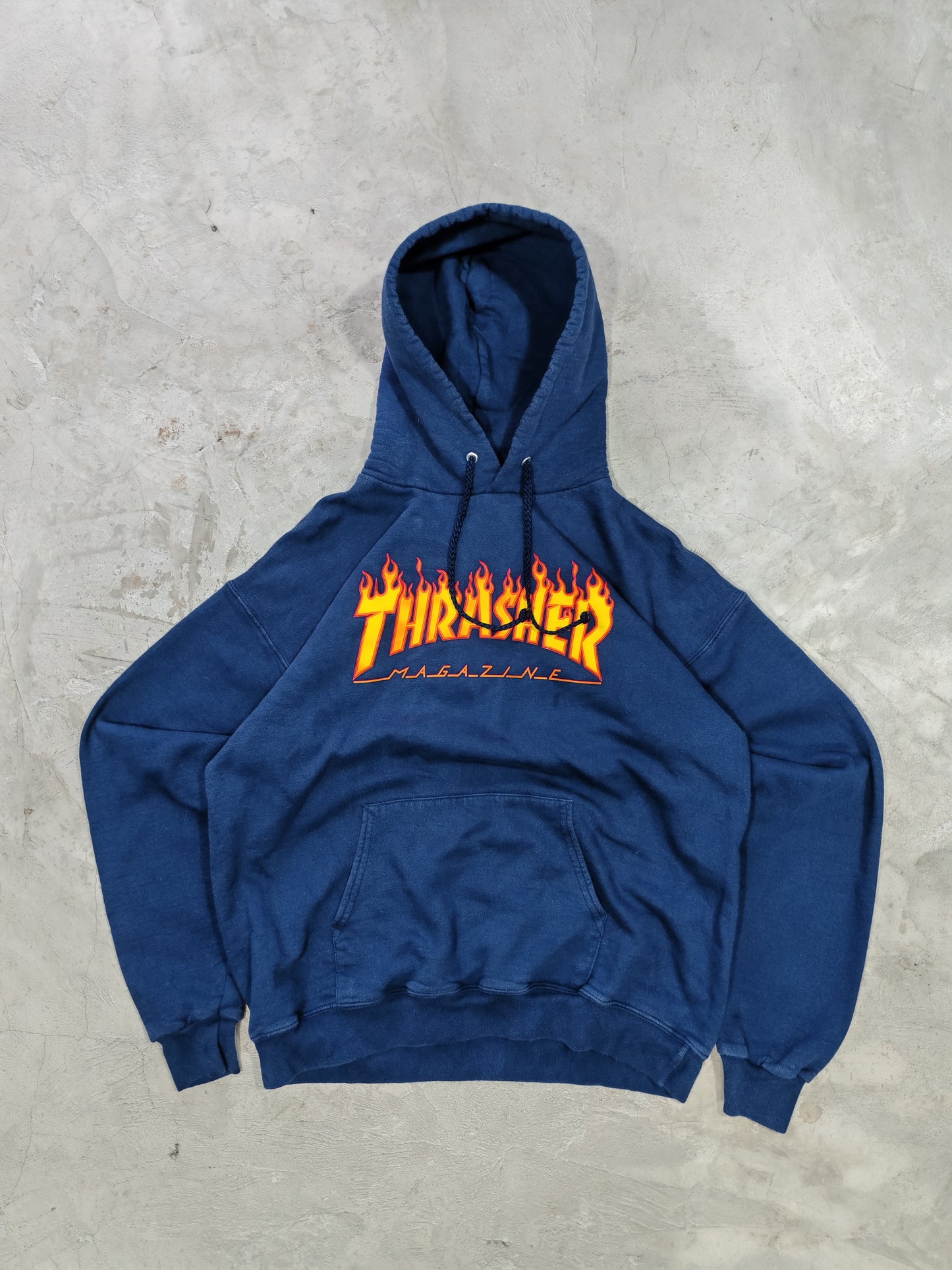 Thrasher Flame Logo Hoodie Navy – M