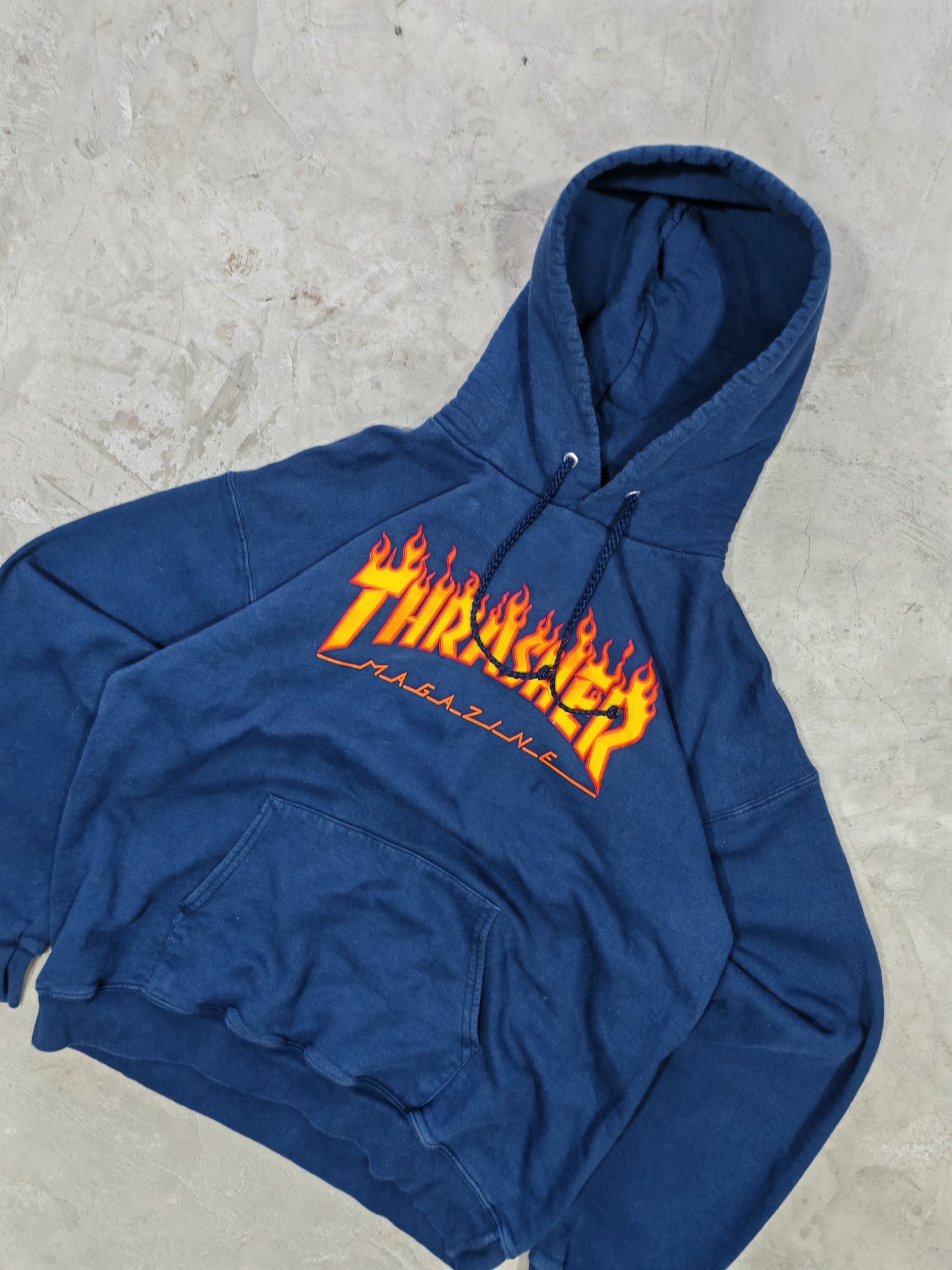 Thrasher Flame Logo Hoodie Navy – M