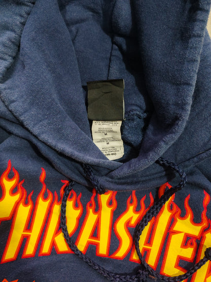 Thrasher Flame Logo Hoodie Navy – M