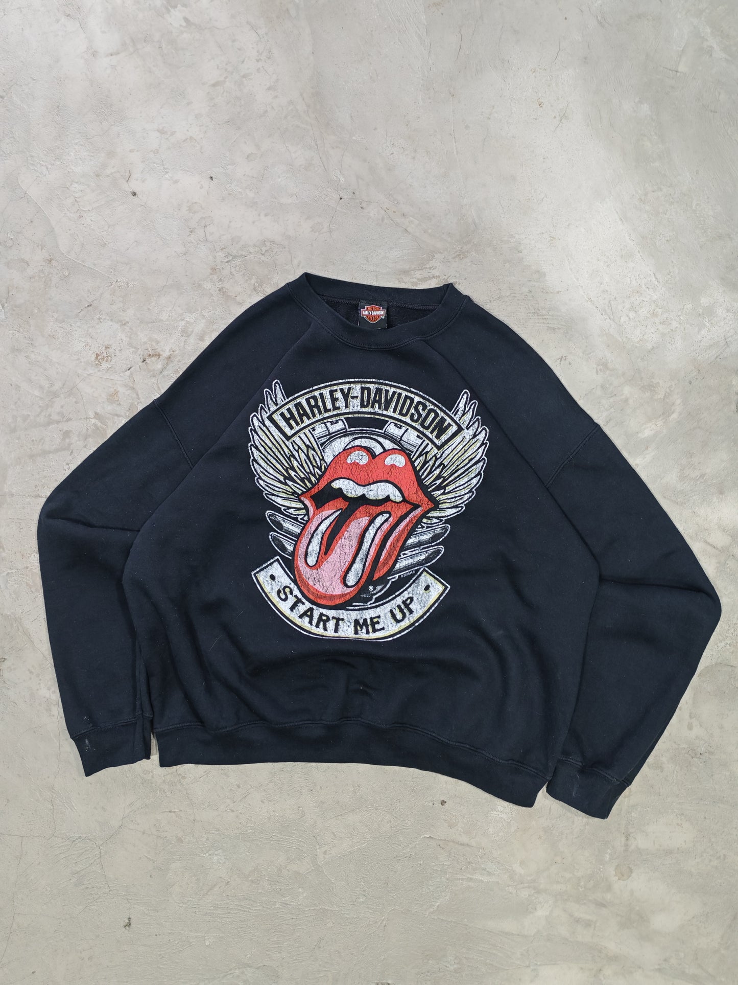 Harley-Davidson x Rolling Stones Start Me Up Crewneck Black – XL