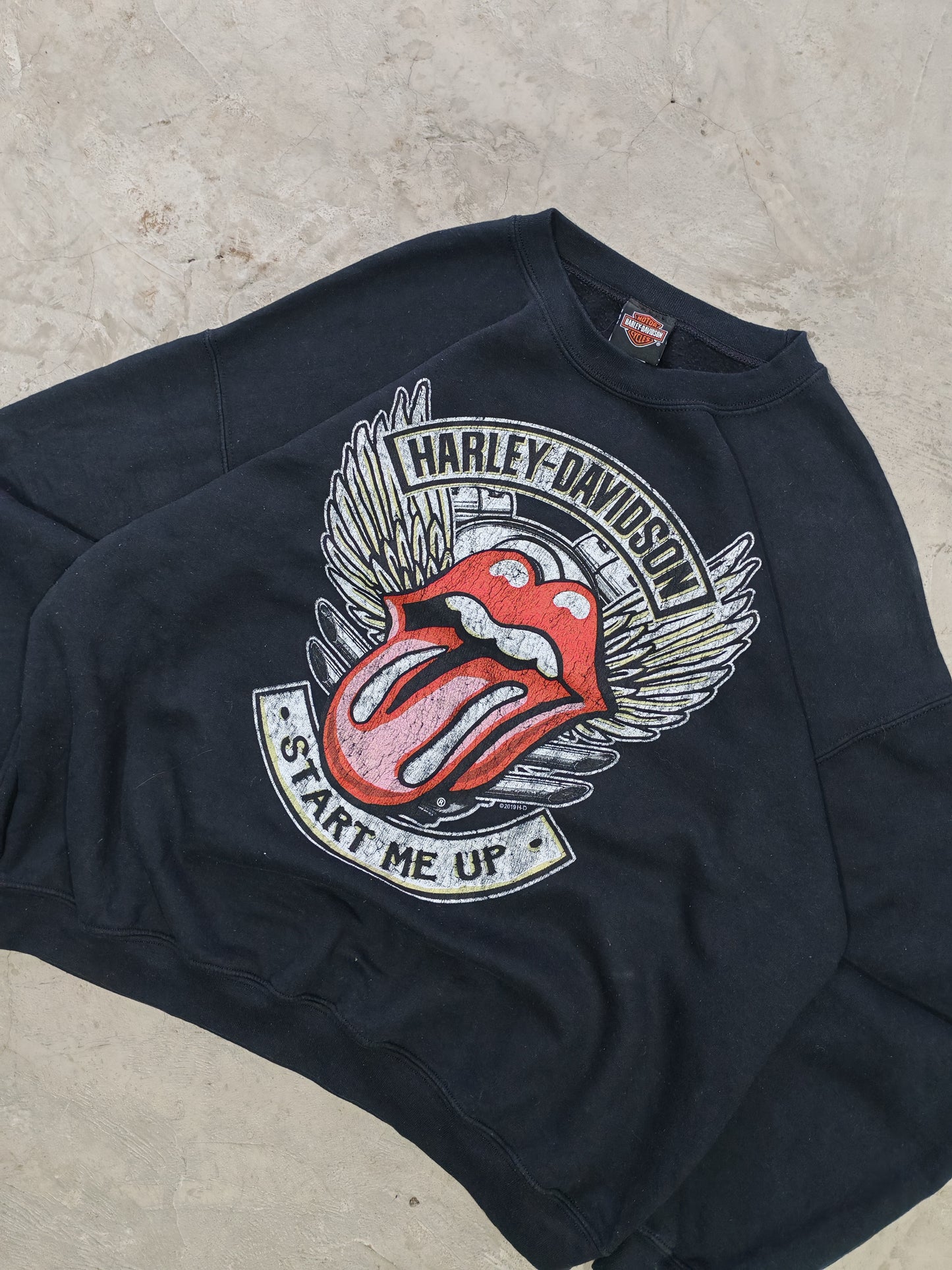 Harley-Davidson x Rolling Stones Start Me Up Crewneck Black – XL