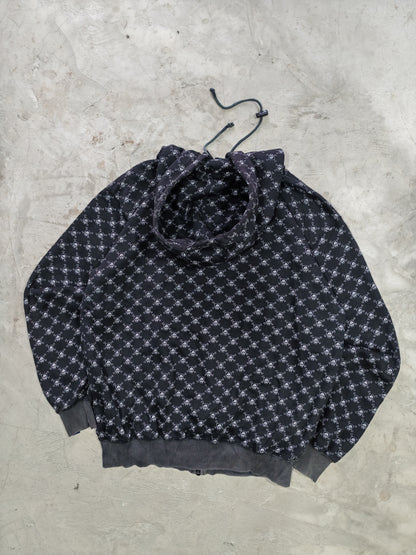 Stussy AOP Skull & Crossbones Zip Hoodie Black – L