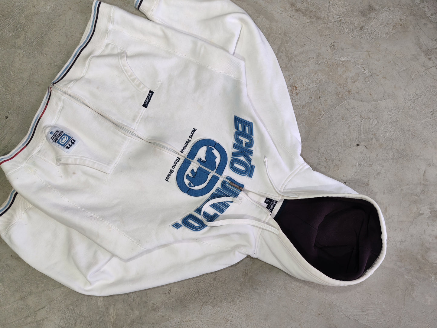 Ecko Unltd World Famous Rhino Zip Hoodie White – L