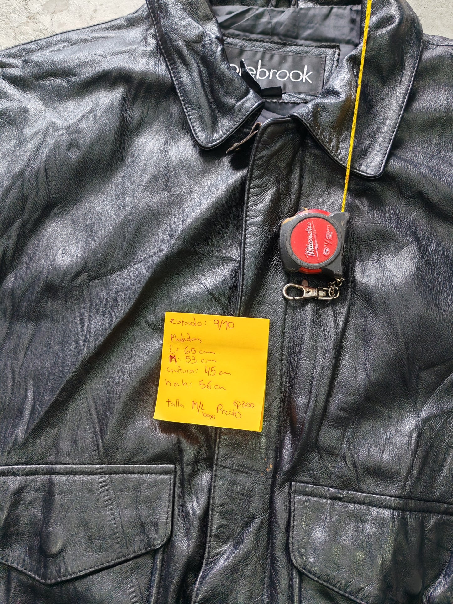 Chaqueta de Cuero Colebrook Boxy Vintage - Talla M/L