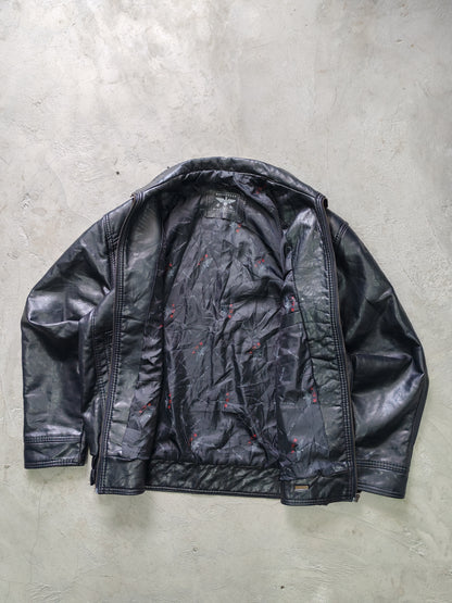 Chaqueta de Cuero Reportage R.G.A. Boxy Vintage - Talla M/L
