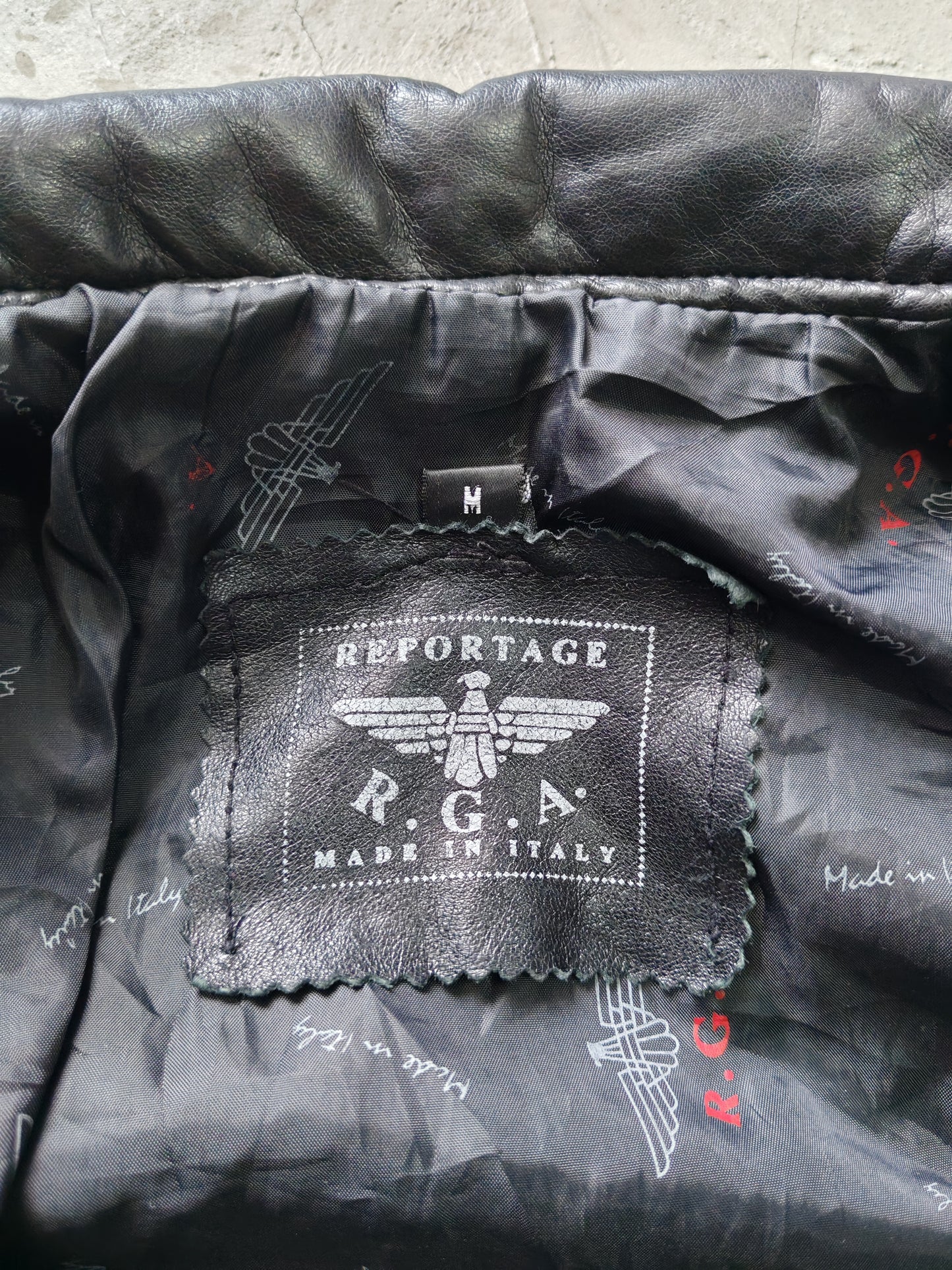 Chaqueta de Cuero Reportage R.G.A. Boxy Vintage - Talla M/L