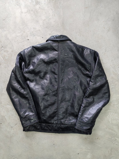 Chaqueta de Cuero Reportage R.G.A. Boxy Vintage - Talla M/L