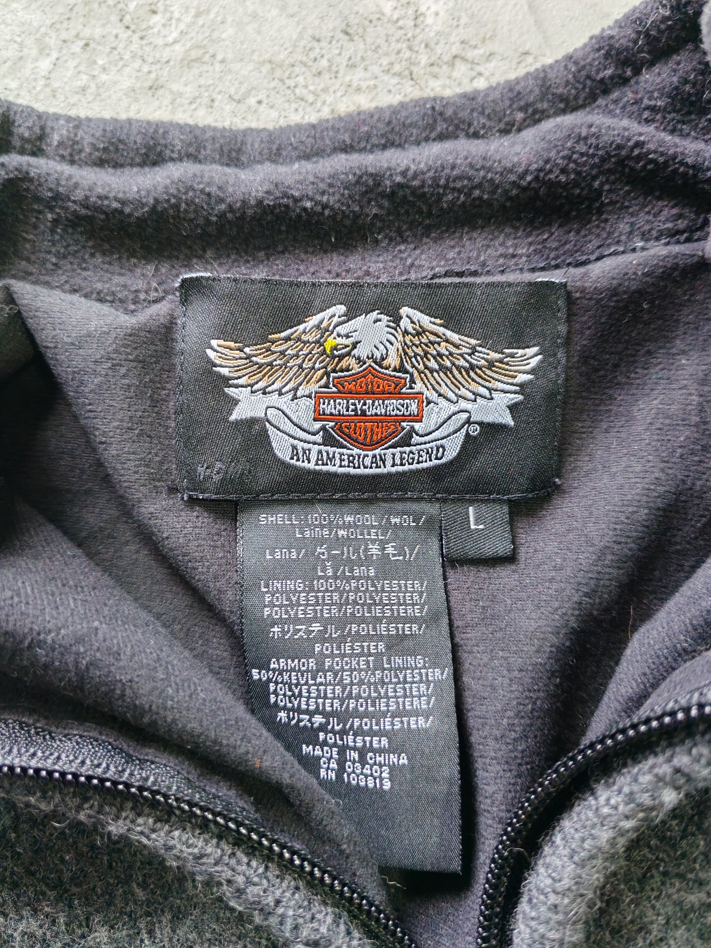 Sudadera Harley-Davidson Cuello Chino Vintage - Talla M